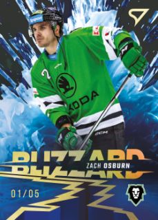 Zach Osburn Mlada Boleslav Tipsport ELH 2023/24 SportZoo 1. serie Blizzard /5 #BL-27