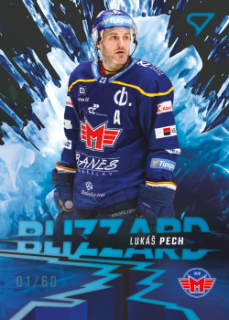 Lukas Pech Ceske Budejovice Tipsport ELH 2023/24 SportZoo 1. serie Blizzard /60 #BL-34