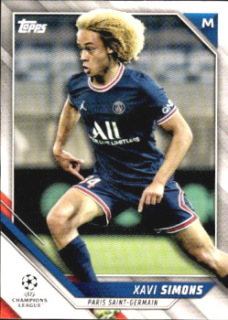 Xavi Simons Paris Saint-Germain Topps UEFA Champions League Collection 2021/22 #33