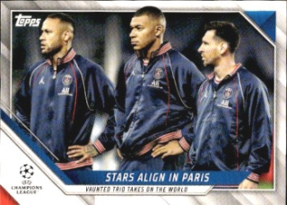 Lionel Messi / Neymar Jr / Kylian Mbappe Paris Saint-Germain Topps UEFA Champions League Collection 2021/22 #62
