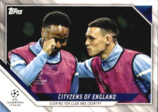 Phil Foden / Raheem Sterling Manchester City Topps UEFA Champions League Collection 2021/22 #113