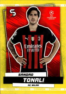 Sandro Tonali A.C. Milan Topps UEFA Football Superstars 2022/23 Common Yellow #71