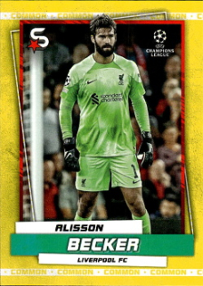 Alisson Becker Liverpool Topps UEFA Football Superstars 2022/23 Variations Common Yellow Action #11