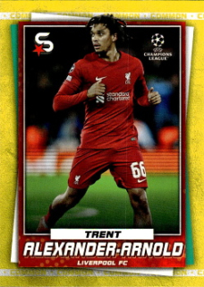 Trent Alexander-Arnold Liverpool Topps UEFA Football Superstars 2022/23 Variations Common Yellow Action #13