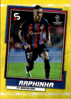 Raphinha FC Barcelona Topps UEFA Football Superstars 2022/23 Variations Common Yellow Action #54