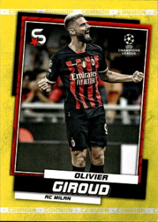 Olivier Giroud A.C. Milan Topps UEFA Football Superstars 2022/23 Variations Common Yellow Action #75