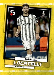 Manuel Locatelli Juventus FC Topps UEFA Football Superstars 2022/23 Variations Common Yellow Action #90