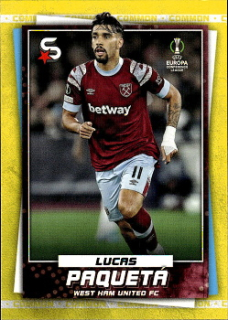 Lucas Paqueta West Ham United Topps UEFA Football Superstars 2022/23 Variations Common Yellow Action #185