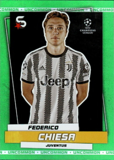 Federico Chiesa Juventus FC Topps UEFA Football Superstars 2022/23 Uncommon Green #92