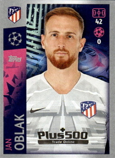 Jan Oblak Atletico Madrid samolepka UEFA Champions League 2019/20 #26