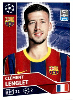 Clement Lenglet FC Barcelona samolepka UEFA Champions League 2020/21 #BAR06