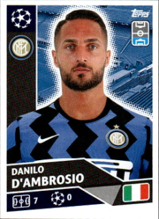 Danilo D'Ambrosio Internazionale Milano samolepka UEFA Champions League 2020/21 #INT8