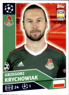Grzegorz Krychowiak FC Lokomotiv Moskva samolepka UEFA Champions League 2020/21 #LMO11
