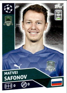 Matvei Safonov FC Krasnodar samolepka UEFA Champions League 2020/21 #POF2