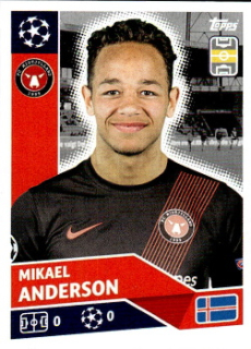 Mikael Anderson FC Midtjylland samolepka UEFA Champions League 2020/21 #POF59