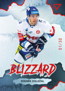 Zdenek Dolezal Ceske Budejovice Tipsport ELH 2022/23 SportZoo 1. serie Blizzard Red /30 #BL-07