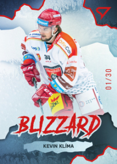 Kevin Klima Hradec Kralove Tipsport ELH 2022/23 SportZoo 1. serie Blizzard Red /30 #BL-15