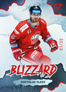 Rostislav Olesz Olomouc Tipsport ELH 2022/23 SportZoo 1. serie Blizzard Red /30 #BL-28