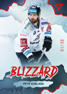 Petr Koblasa Karlovy Vary Tipsport ELH 2022/23 SportZoo 1. serie Blizzard Red /30 #BL-32