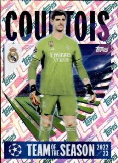 Thibaut Courtois Real Madrid samolepka Topps UEFA Champions League 2023/24 2022/23 UCL Team of the Season #4