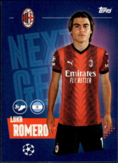 Luka Romero A.C. Milan samolepka Topps UEFA Champions League 2023/24 Next Gen #45