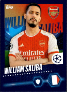 Willam Saliba Arsenal samolepka Topps UEFA Champions League 2023/24 #50