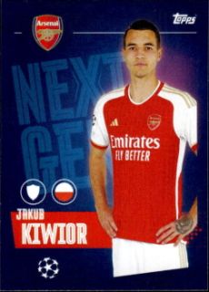 Jakub Kiwior Arsenal samolepka Topps UEFA Champions League 2023/24 Next Gen #64