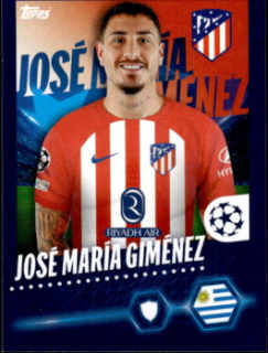 Jose Maria Gimenez Atletico Madrid samolepka Topps UEFA Champions League 2023/24 #68