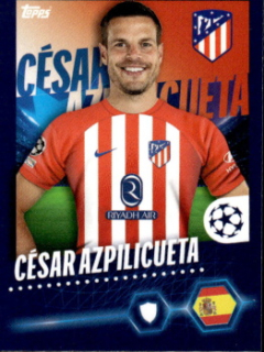 Cesar Azpilicueta Atletico Madrid samolepka Topps UEFA Champions League 2023/24 #69