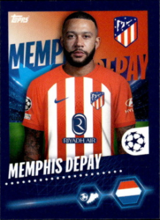 Memphis Depay Atletico Madrid samolepka Topps UEFA Champions League 2023/24 #82