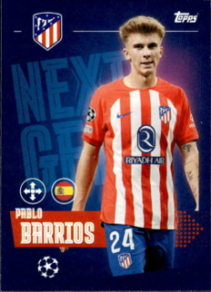 Pablo Barrios Atletico Madrid samolepka Topps UEFA Champions League 2023/24 Next Gen #83