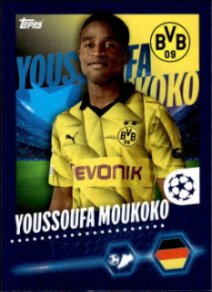 Youssoufa Moukoko Borussia Dortmund samolepka Topps UEFA Champions League 2023/24 #99