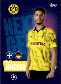 Felix Nmecha Borussia Dortmund samolepka Topps UEFA Champions League 2023/24 Next Gen #102