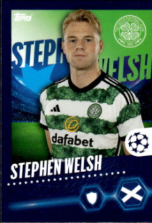 Stephen Welsh Celtic Glasgow samolepka Topps UEFA Champions League 2023/24 #108