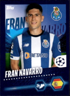 Fran Navarro FC Porto samolepka Topps UEFA Champions League 2023/24 #192