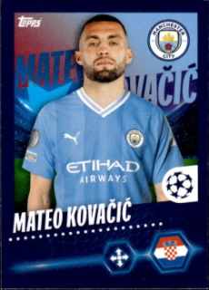 Mateo Kovacic Manchester City samolepka Topps UEFA Champions League 2023/24 #302