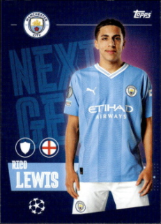 Rico Lewis Manchester City samolepka Topps UEFA Champions League 2023/24 Next Gen #311