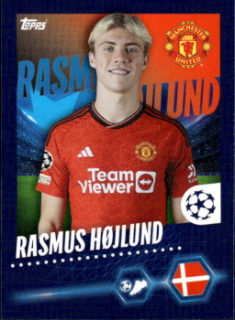 Rasmus Hojlund Manchester United samolepka Topps UEFA Champions League 2023/24 #326