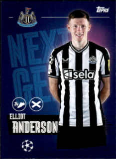 Elliot Anderson Newcastle United samolepka Topps UEFA Champions League 2023/24 Next Gen #349