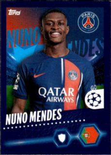 Nuno Mendes Paris Saint-Germain samolepka Topps UEFA Champions League 2023/24 #356