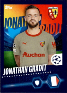 Jonathan Gradit RC Lens samolepka Topps UEFA Champions League 2023/24 #393
