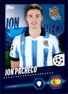 Jon Pacheco Real Sociedad samolepka Topps UEFA Champions League 2023/24 #433