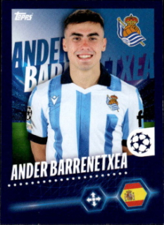 Ander Barrenetxea Real Sociedad samolepka Topps UEFA Champions League 2023/24 #435