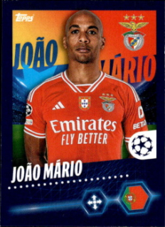 Joao Mario SL Benfica samolepka Topps UEFA Champions League 2023/24 #476