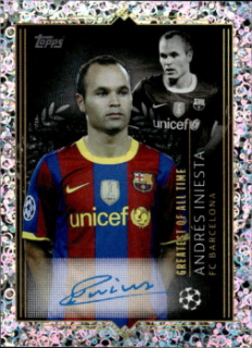 Andres Iniesta FC Barcelona samolepka Topps UEFA Champions League 2023/24 Vote for the G.O.A.T. #737