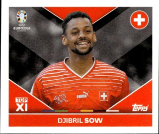 Djibril Sow Switzerland samolepka Topps EURO 2024 #SUI-TOP2