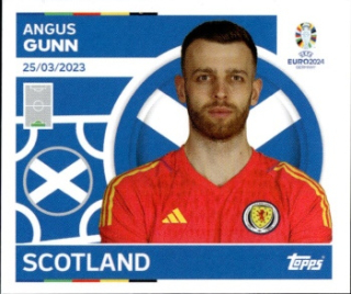 Angus Gunn Scotland samolepka Topps EURO 2024 #SCO4