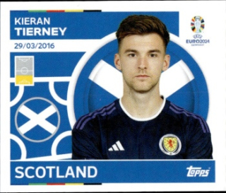 Kieran Tierney Scotland samolepka Topps EURO 2024 #SCO11