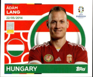 Adam Lang Hungary samolepka Topps EURO 2024 #HUN5