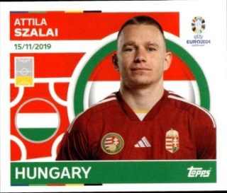 Attila Szalai Hungary samolepka Topps EURO 2024 #HUN6